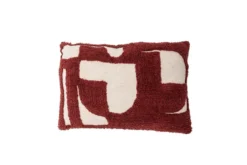 Zierkissen Cordoba – Abstraktes Tufting-Design in Bordeauxrot