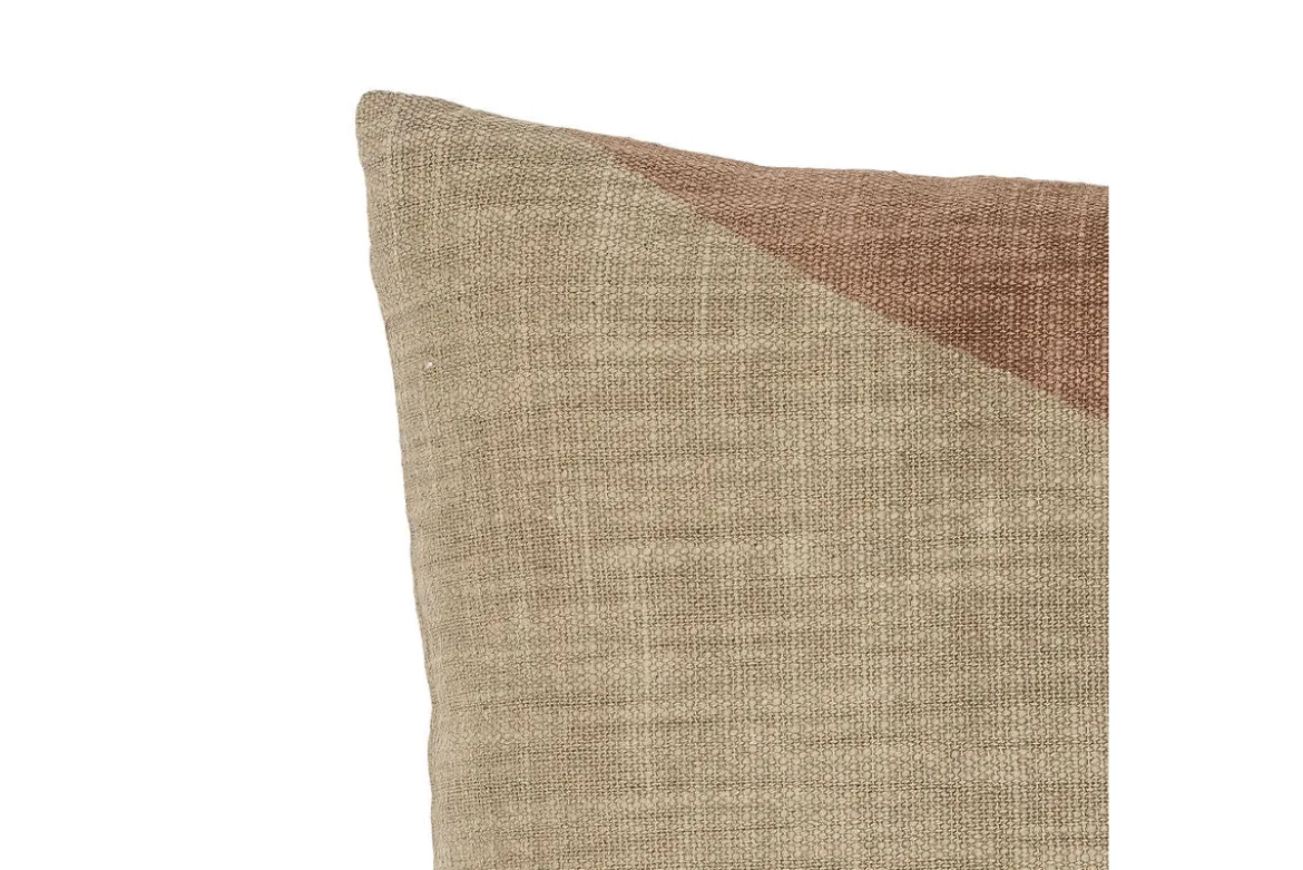 Zierkissen Lova – Baumwollkissen in Braun mit Struktur und Print