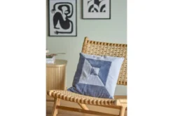 Zierkissen Skagen – Samtpatchwork in Blautönen