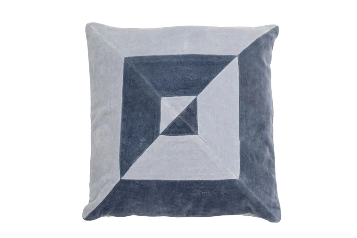 Zierkissen Skagen – Samtpatchwork in Blautönen